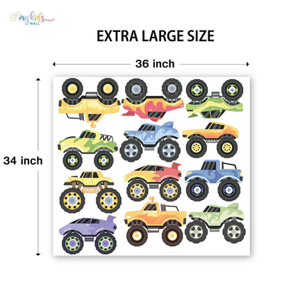 Kids Racing Monster Truck Personalized Wall Stickers