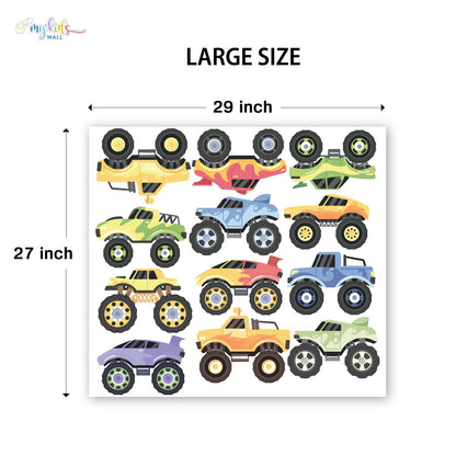 Kids Racing Monster Truck Personalized Wall Stickers