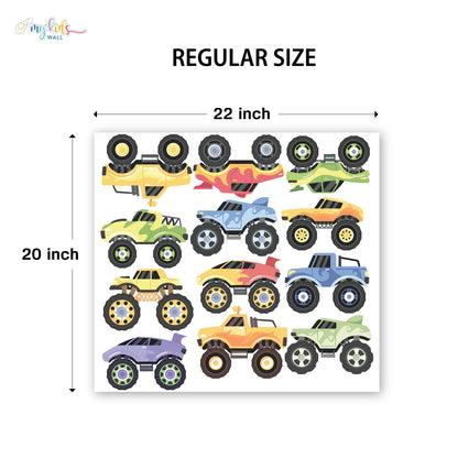 Kids Racing Monster Truck Personalized Wall Stickers