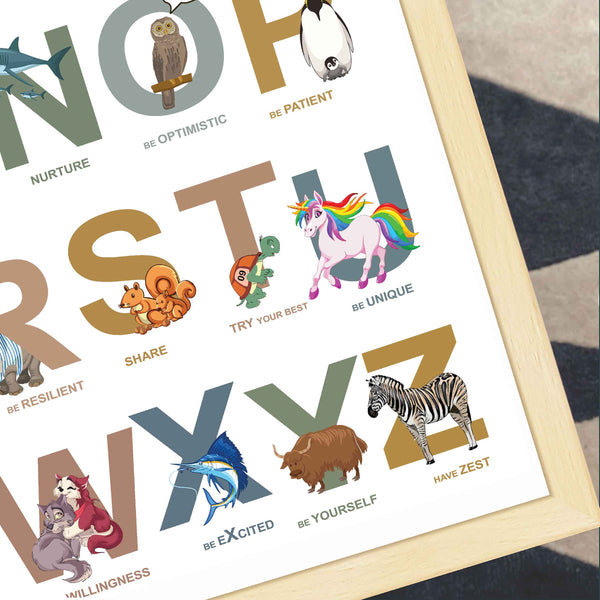 Load image into Gallery viewer, &#39;A to Z of Emotions&#39; Personalised Animal Wall Art (Big Frame)
