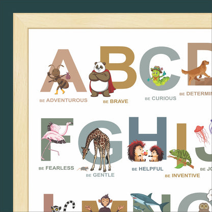 A to Z of Emotions Personalised Animal Wall Art (Big Frame)