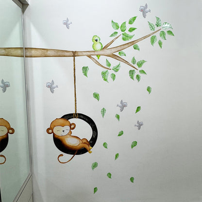 Lazy Monkey Watercolor Wall Sticker