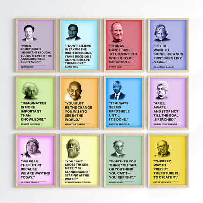 Legendary Minds Motivational Quotes Wall Art (Framed)
