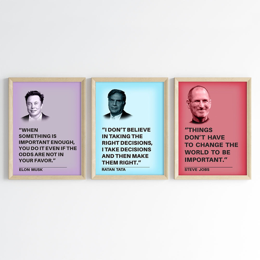 Legendary Minds Motivational Quotes Wall Art (Framed)