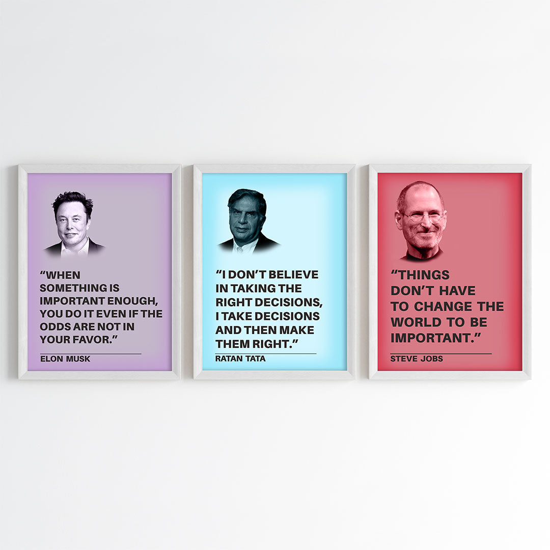 Legendary Minds Motivational Quotes Wall Art (Framed)