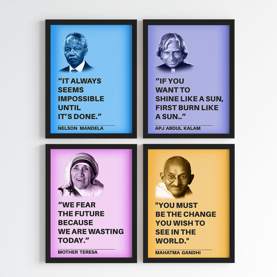 Legendary Minds Motivational Quotes Wall Art (Framed)