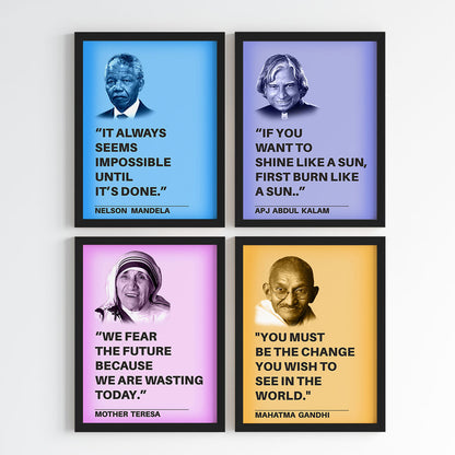Legendary Minds Motivational Quotes Wall Art (Framed)