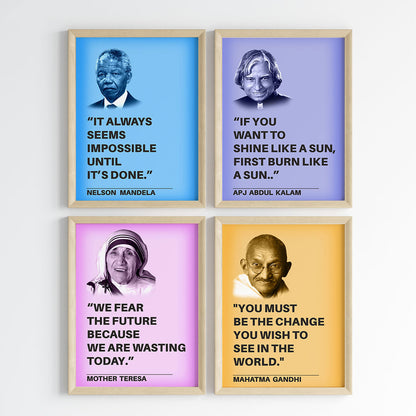 Legendary Minds Motivational Quotes Wall Art (Framed)