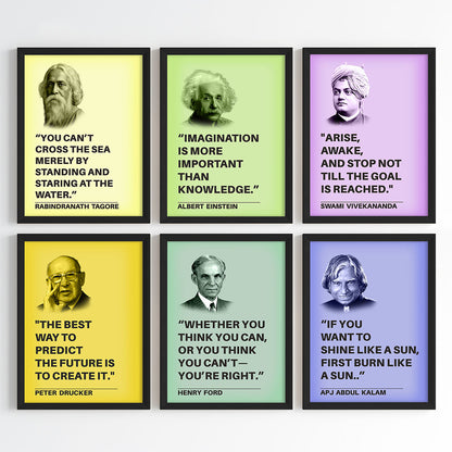 Legendary Minds Motivational Quotes Wall Art (Framed)