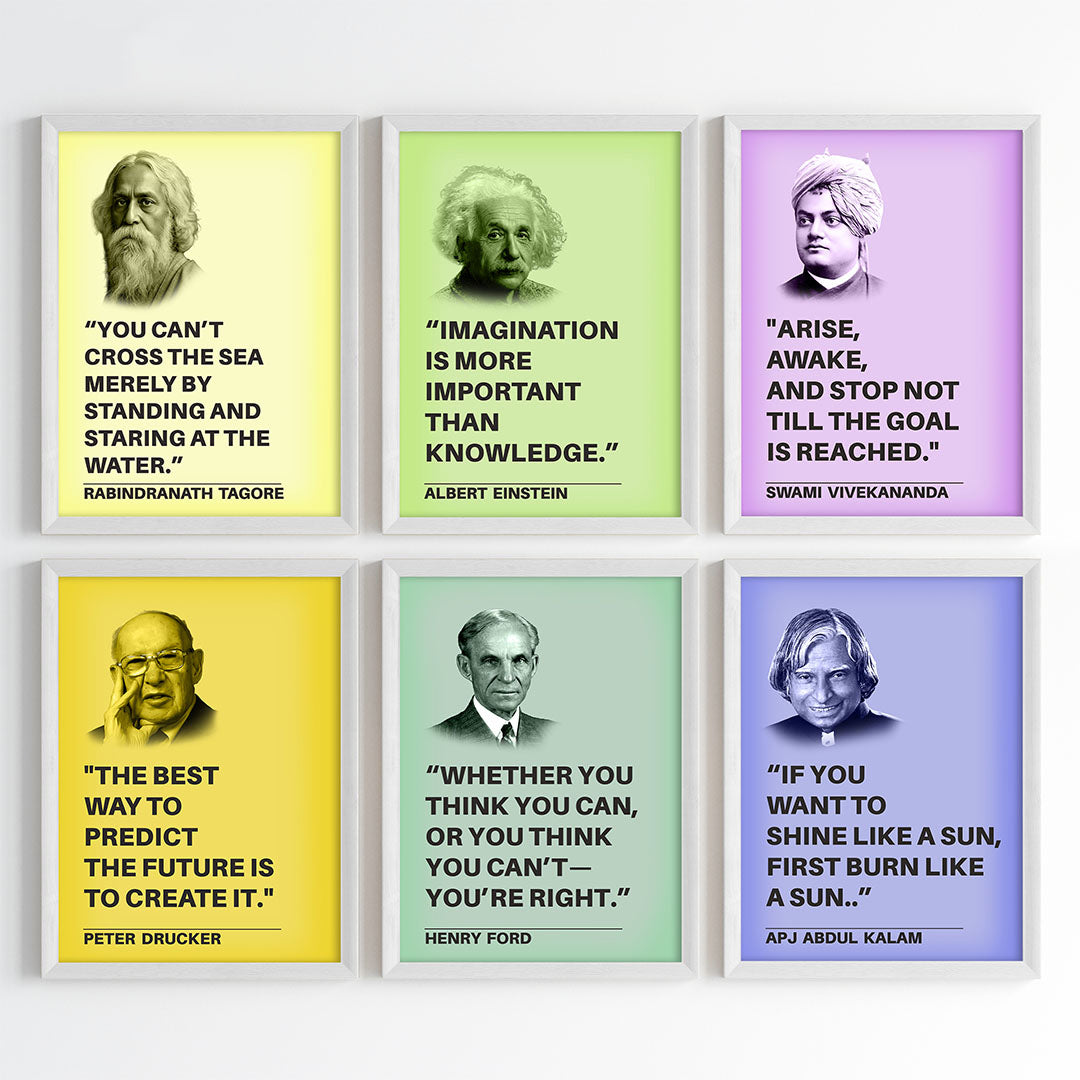Legendary Minds Motivational Quotes Wall Art (Framed)
