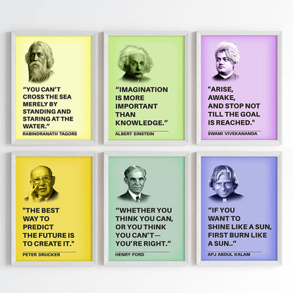 Legendary Minds Motivational Quotes Wall Art (Framed)