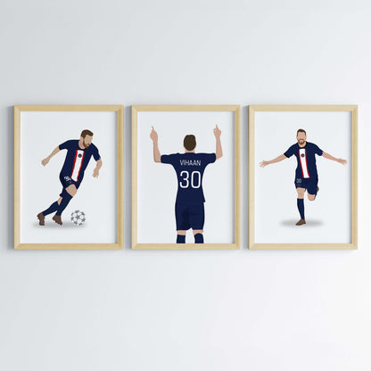 Inspirational lionel messi Paris st-Germain set of 3 wall art wooden frame