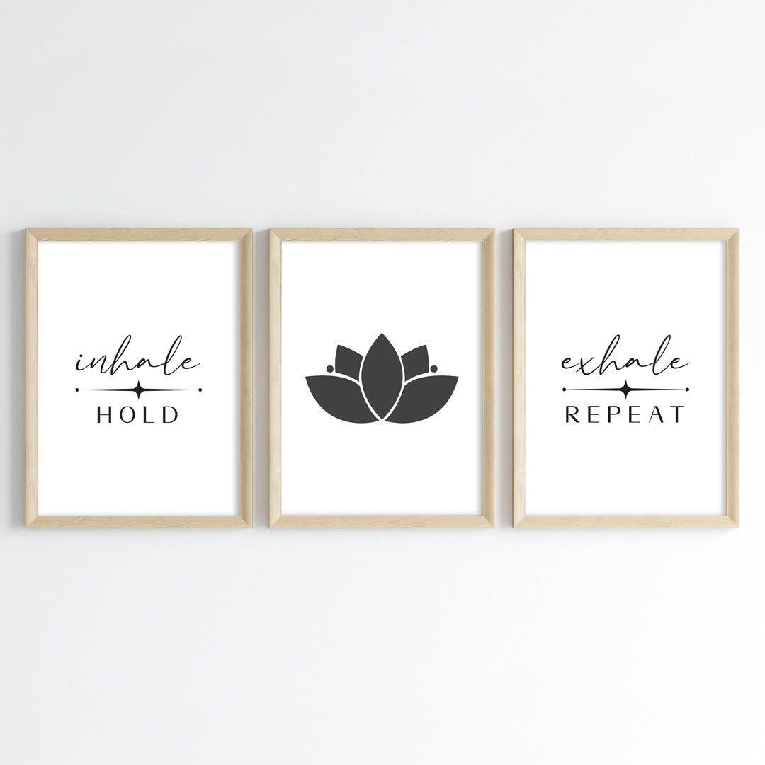 Lotus Breath Wall Art (Framed Set of 3)