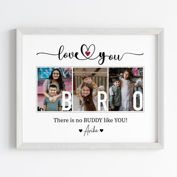Load image into Gallery viewer, &#39;Love You Bro&#39; Personalised Wall Art (Framed)
