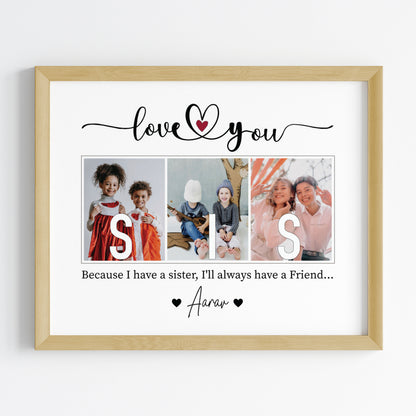 Love You Sis Personalised Wall Art (Framed)