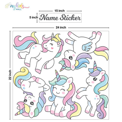 Magical Unicorn Wall Stickers size guide