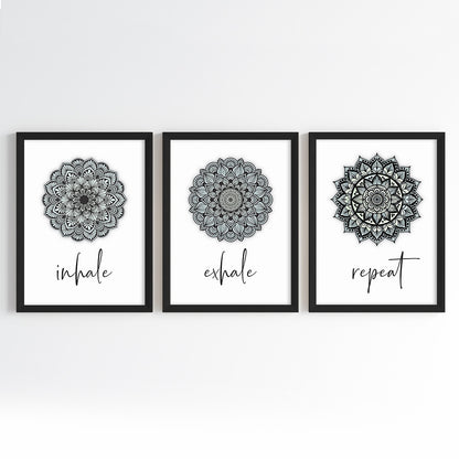 Mandala Mindfulness Wall Art (Framed Set of 3)