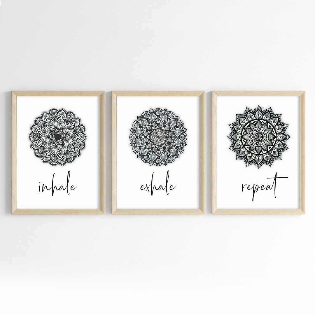 Mandala Mindfulness Wall Art (Framed Set of 3)