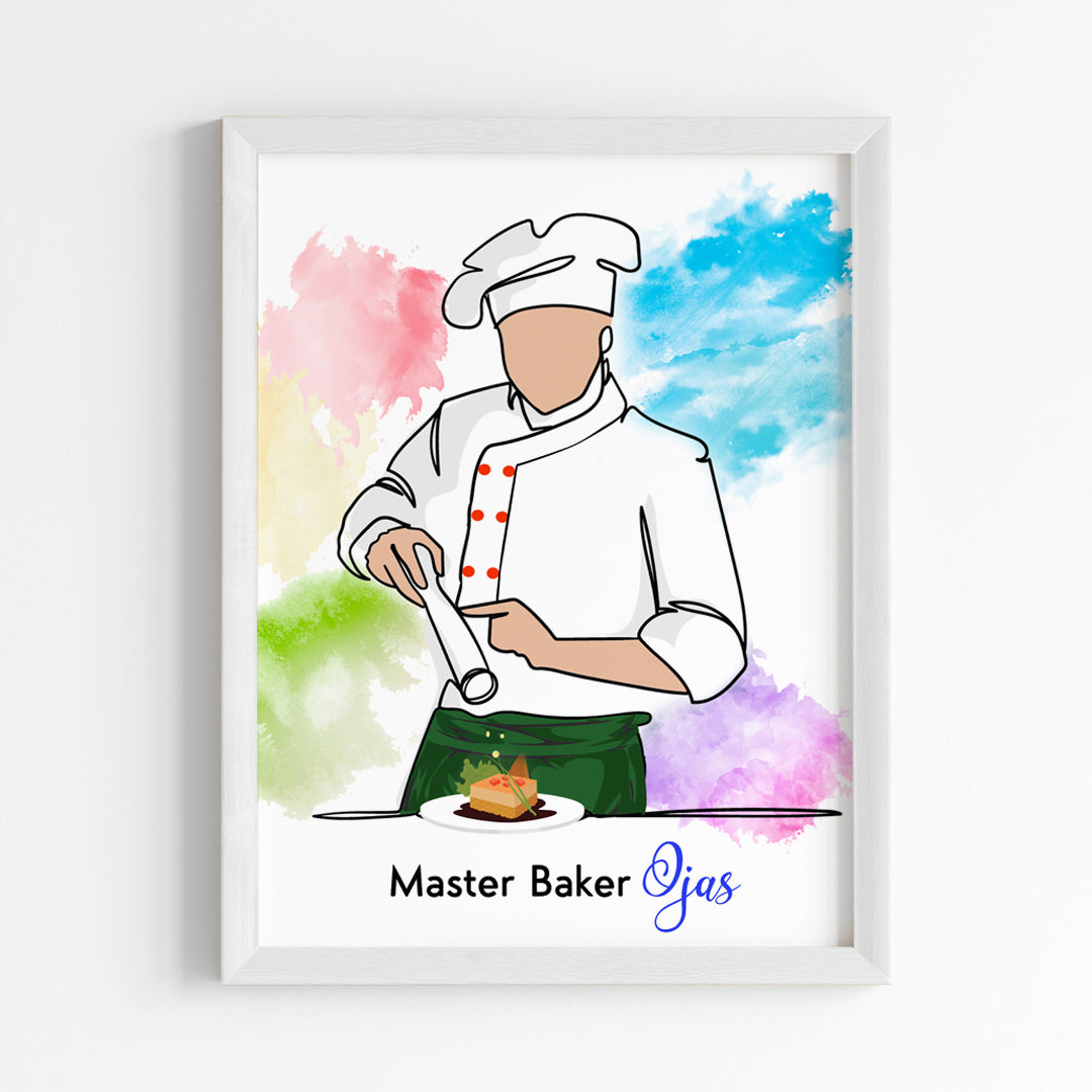 Master Baker Boy Personalized Wall Art (Framed)