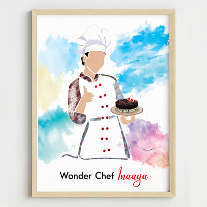 Master Baker Girl Personalized Wall Art (Framed)