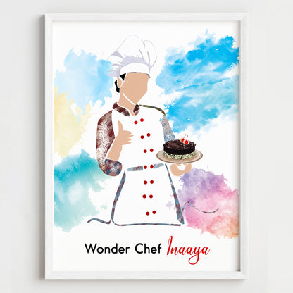 Master Baker Girl Personalized Wall Art (Framed)