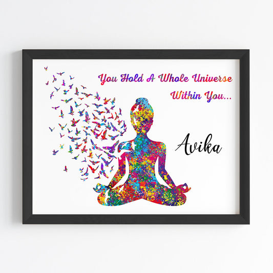 Meditating Yogi Personalized Wall Art (Framed)