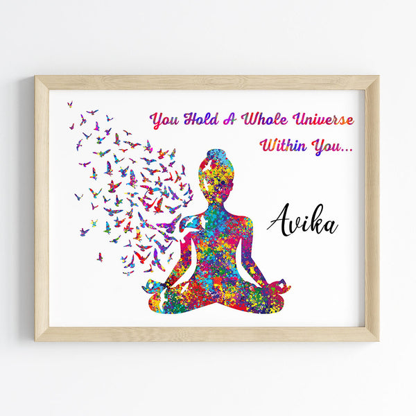 Load image into Gallery viewer, &#39;Meditating Yogi&#39; Personalized Wall Art (Framed)
