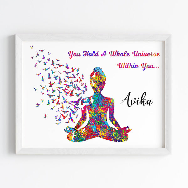 Load image into Gallery viewer, &#39;Meditating Yogi&#39; Personalized Wall Art (Framed)
