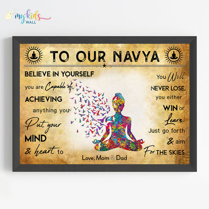 Meditating Yogi Personalized Motivational Wall Art (Framed) New