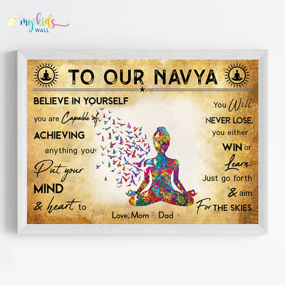 Meditating Yogi Personalized Motivational Wall Art (Framed) New