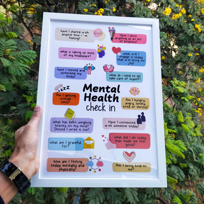 Mental Health check in Inspirational Wall Art (Framed)
