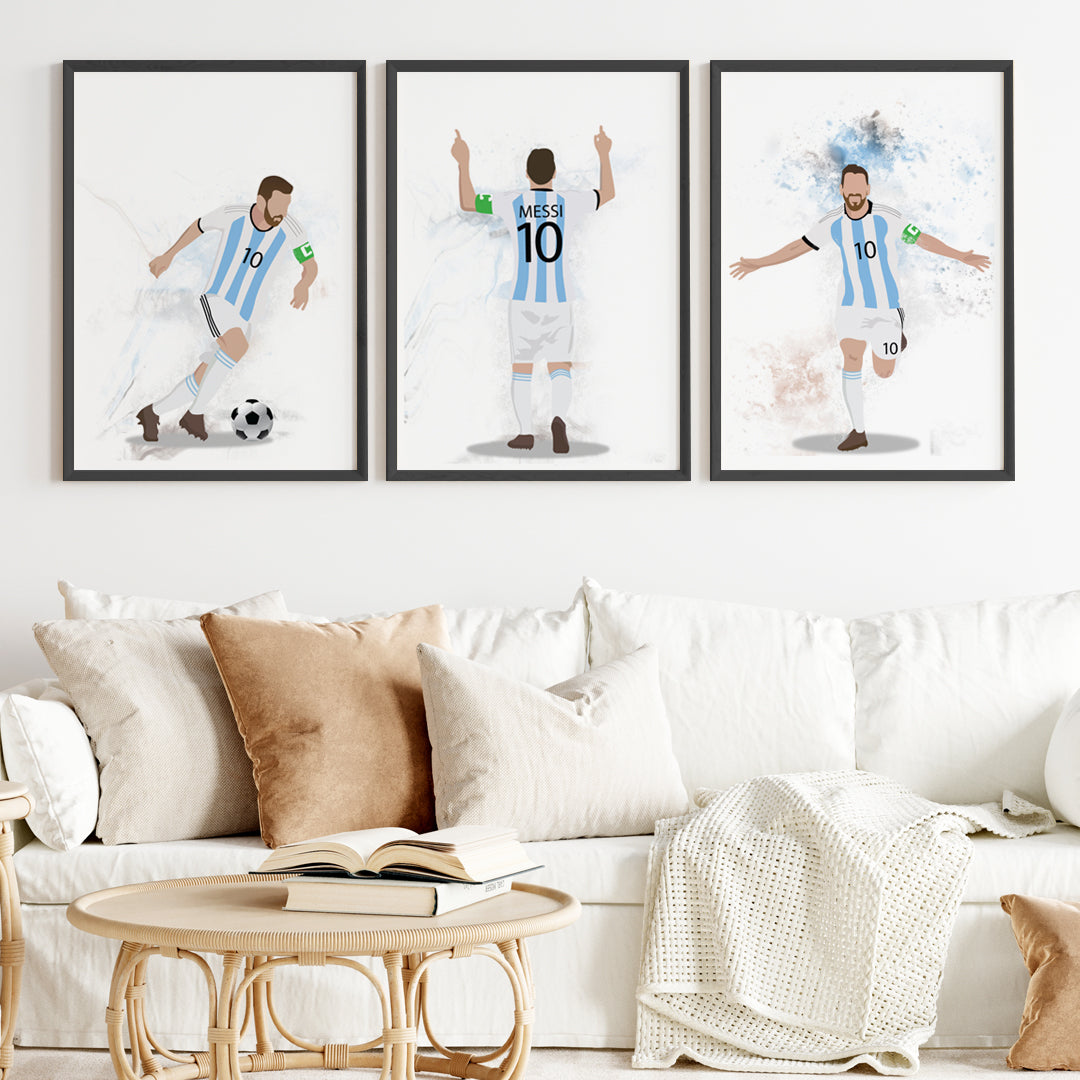 Messi and Ronaldo Chess Print Wall Art Canvas Messi CR7 