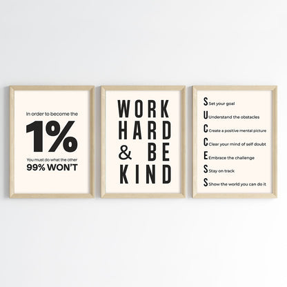 Mindset & Success Aesthetic Wall Art (Framed)