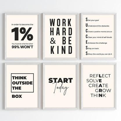 Mindset & Success Aesthetic Wall Art (Framed)