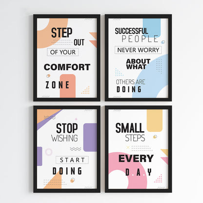 Modern Motivation Wall Art (Framed Set of 4)