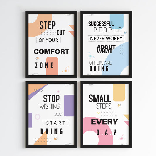 Modern Motivation Wall Art (Framed Set of 4)