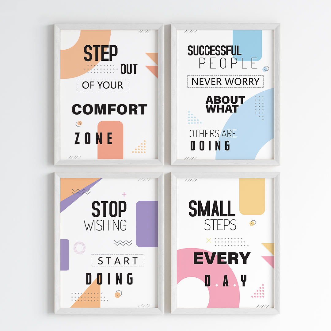 Modern Motivation Wall Art (Framed Set of 4)