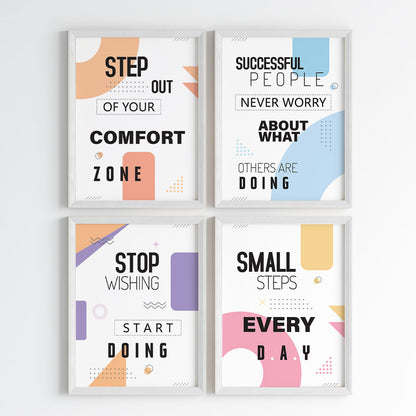 Modern Motivation Wall Art (Framed Set of 4)