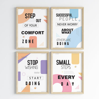 Modern Motivation Wall Art (Framed Set of 4)