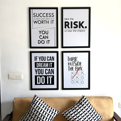Modern Motivation Office Wall Art (Framed)