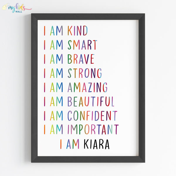 Load image into Gallery viewer, &#39;Multicolored Daily Positive Affirmations&#39; Personalised Wall Art (Framed)
