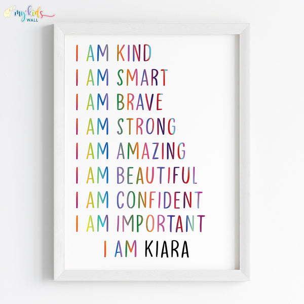 Load image into Gallery viewer, &#39;Multicolored Daily Positive Affirmations&#39; Personalised Wall Art (Framed)
