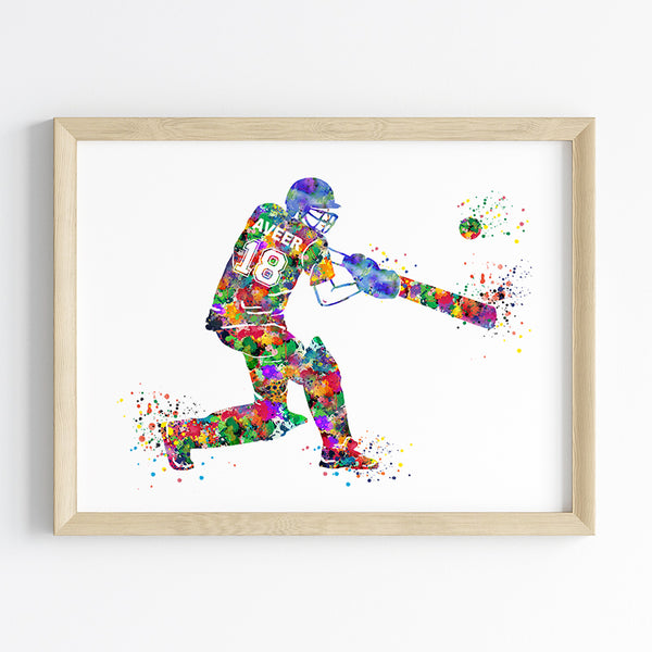Load image into Gallery viewer, &#39;Cricketer&#39; Personalised Wall Art (Framed)
