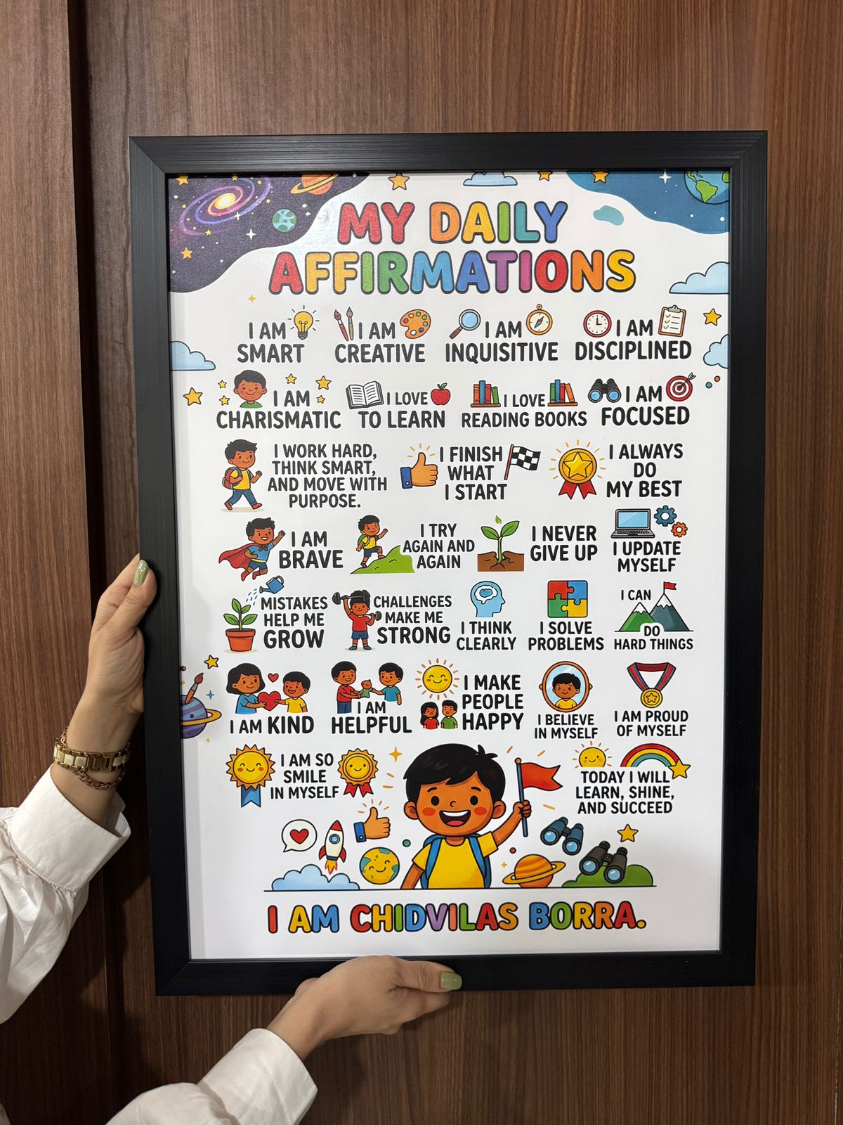 My Daily Affirmations Personalised Wall Art (Framed)