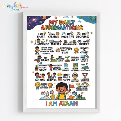 My Daily Affirmations Personalised Wall Art (Framed)