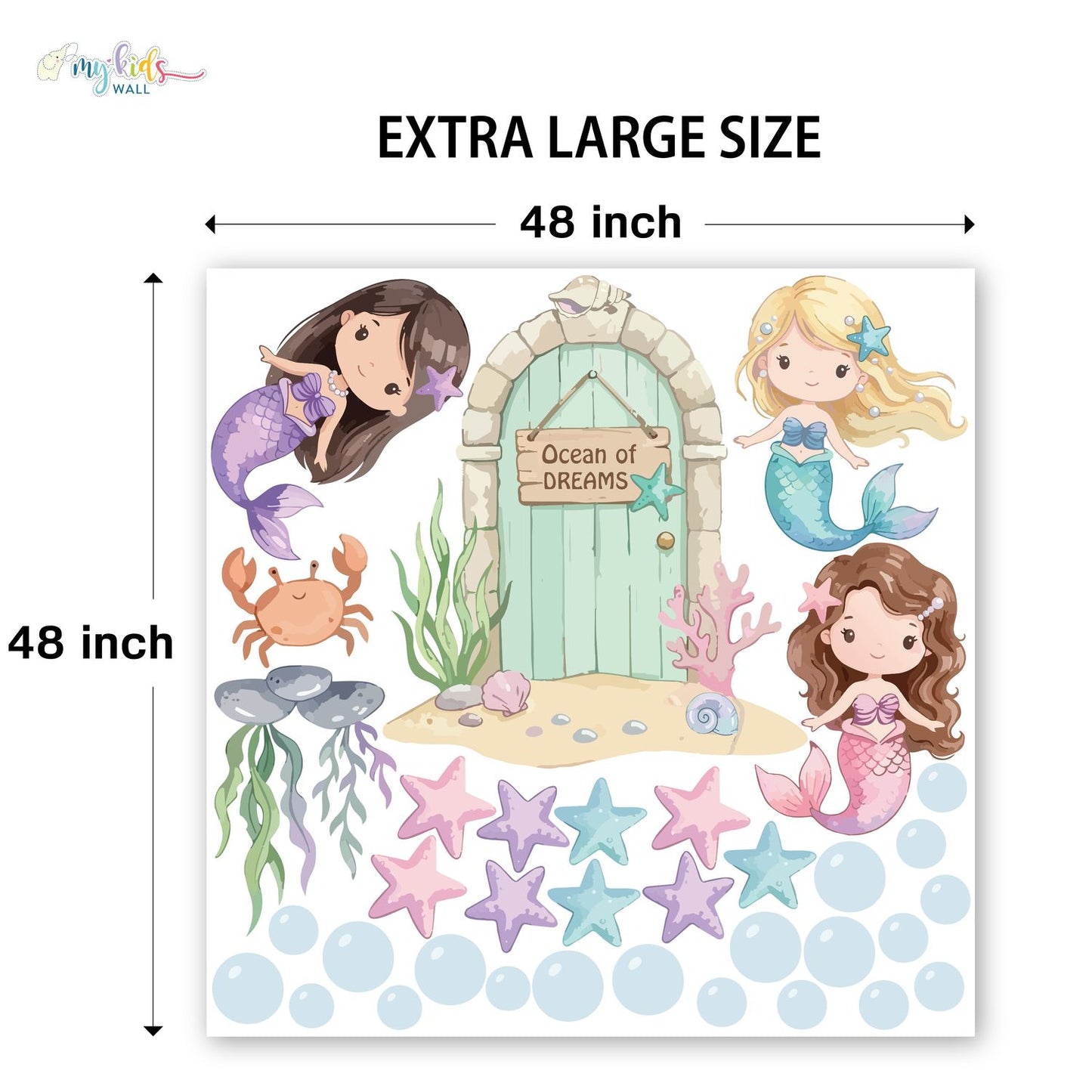 Ocean Of Dreams Mermaids Personalized Wall Stickers