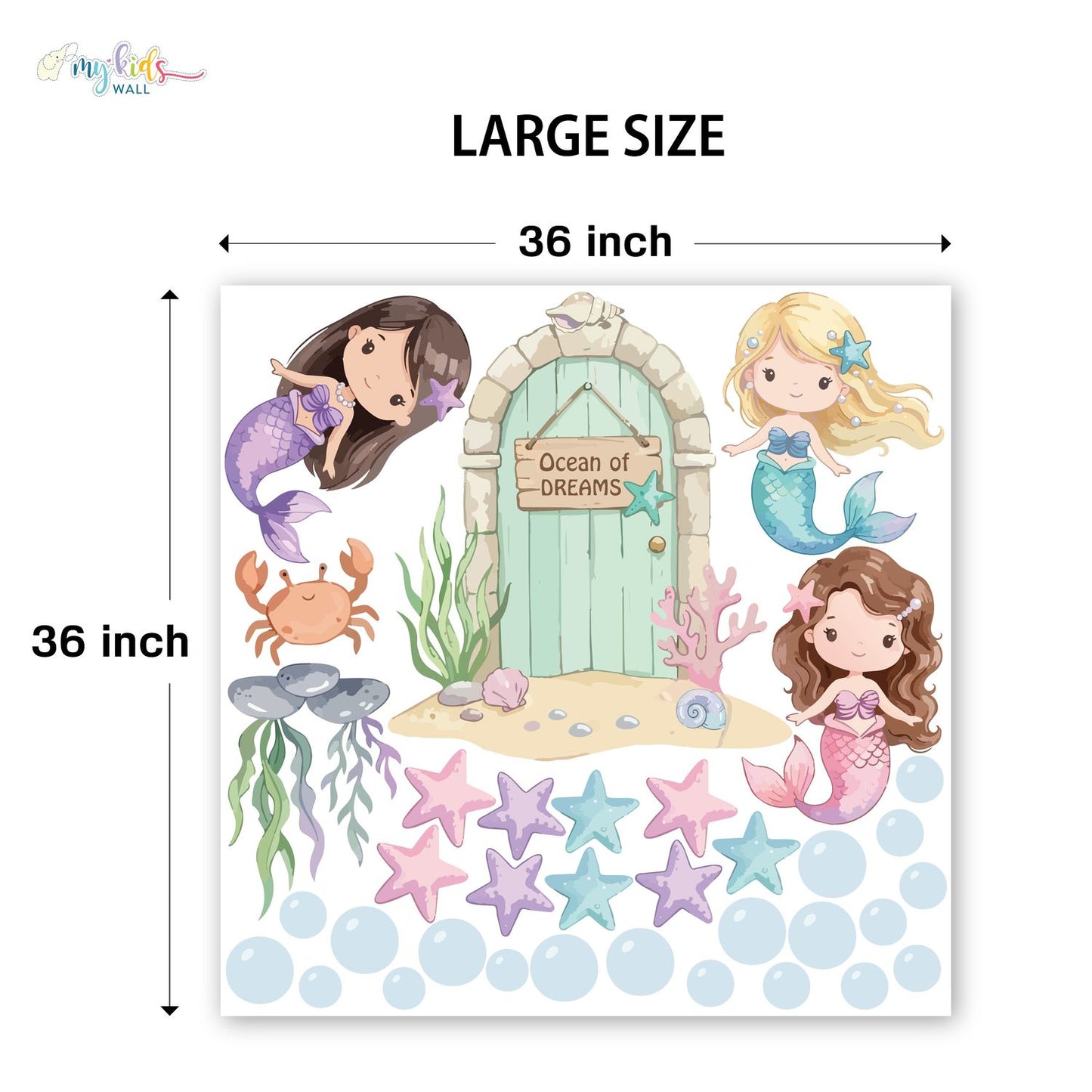 Ocean Of Dreams Mermaids Personalized Wall Stickers