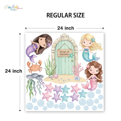 Ocean Of Dreams Mermaids Personalized Wall Stickers