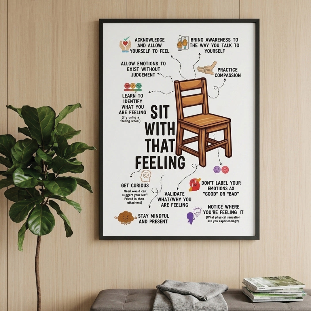 Sit With That Feeling Therapy Wall Art (Framed)