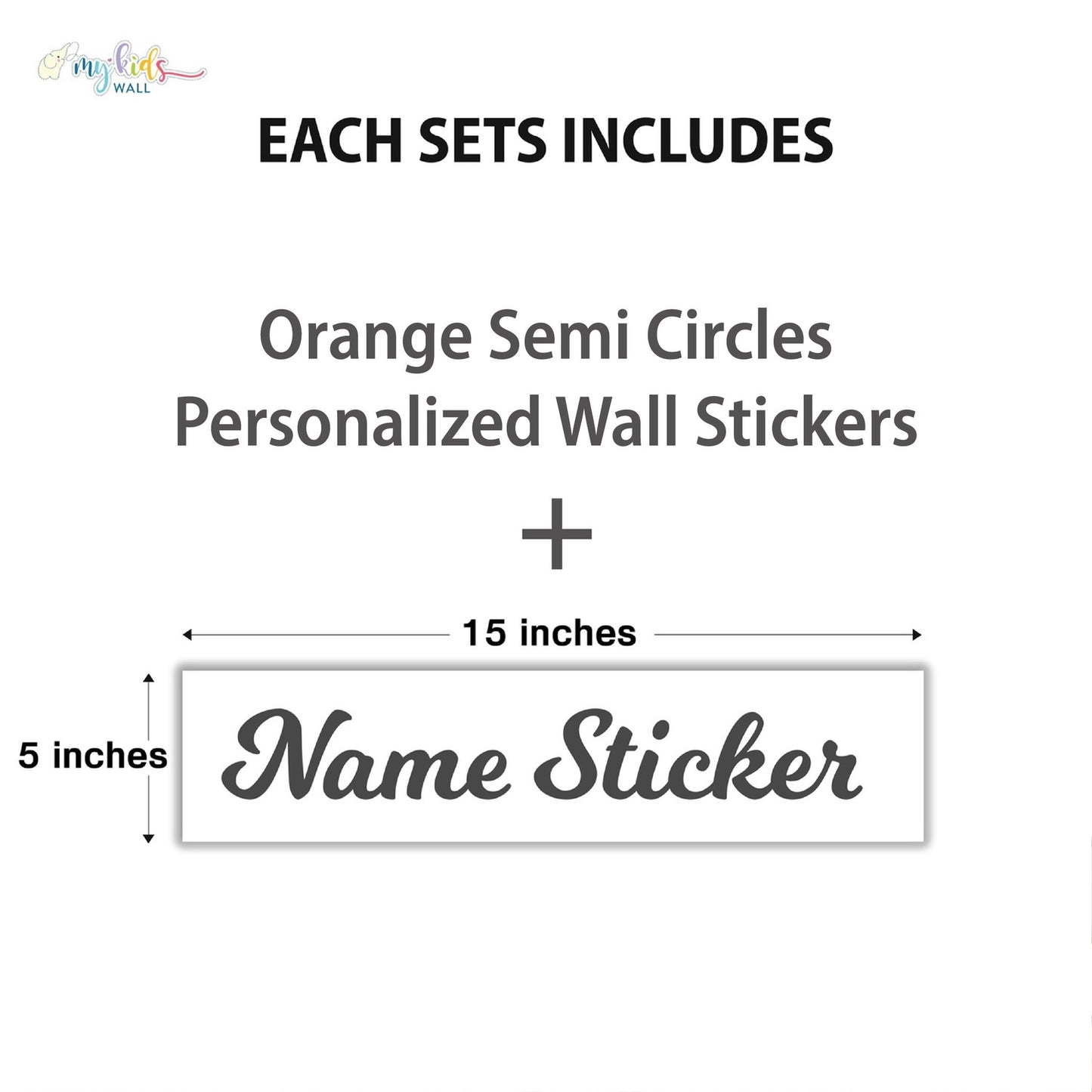 Orange Semi Circles Personalized Wall Stickers